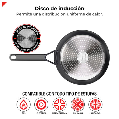 Bogner Sarten 24cm Inducción Aluminio Forjado BFPBK24