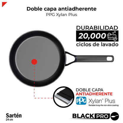 Bogner Sarten 24cm Inducción Aluminio Forjado BFPBK24
