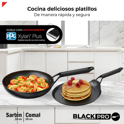 Bogner Set de Sarten y Comal 28 y 26cm Inducción Aluminio Forjado BFPBK2826