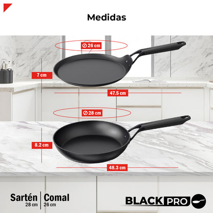 Bogner Set de Sarten y Comal 28 y 26cm Inducción Aluminio Forjado BFPBK2826