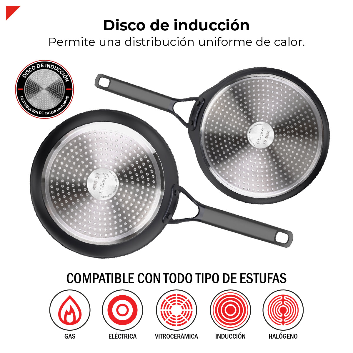 Bogner Set de Sarten y Comal 28 y 26cm Inducción Aluminio Forjado BFPBK2826