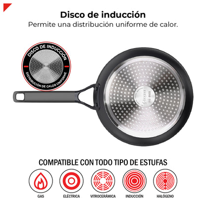 Bogner Sarten 28cm Inducción Aluminio Forjado BFPBK28