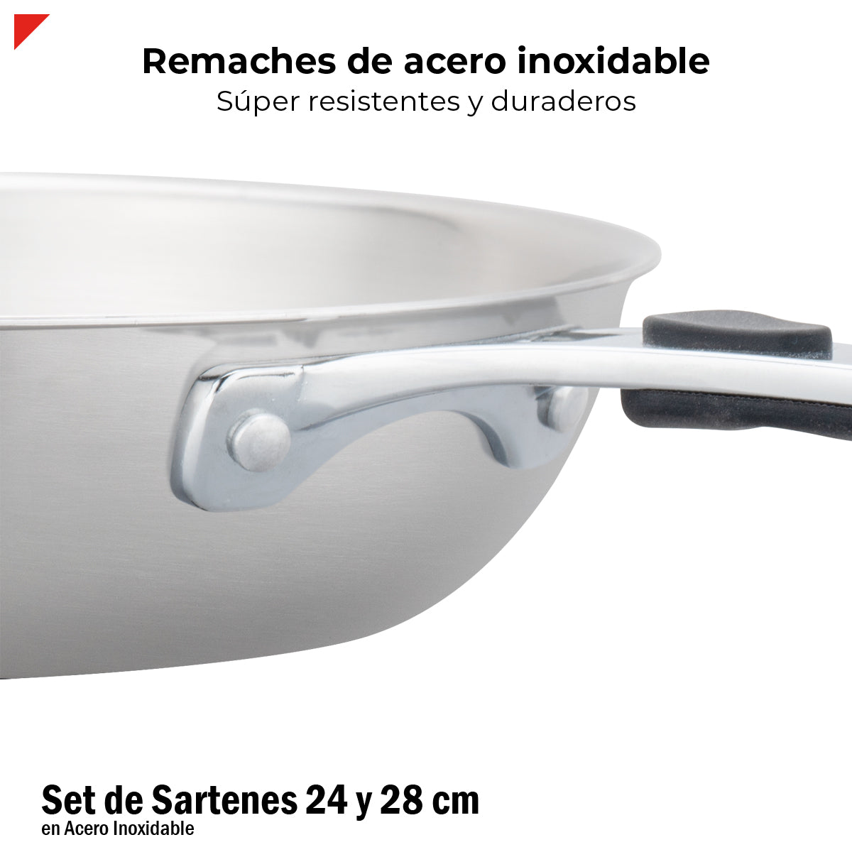 Set 2 Sartenes 24 Y 28cm Acero Inox 304 3 Ply Induccion Bogner