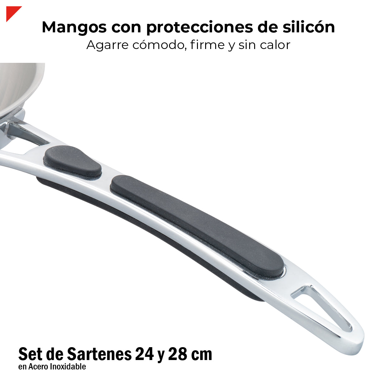 Set 2 Sartenes 24 Y 28cm Acero Inox 304 3 Ply Induccion Bogner