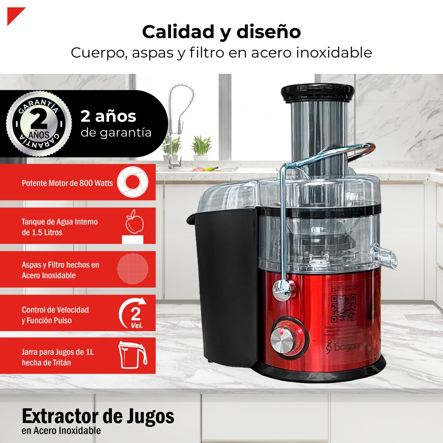 Extractor de frutas y verduras para jugos Bogner