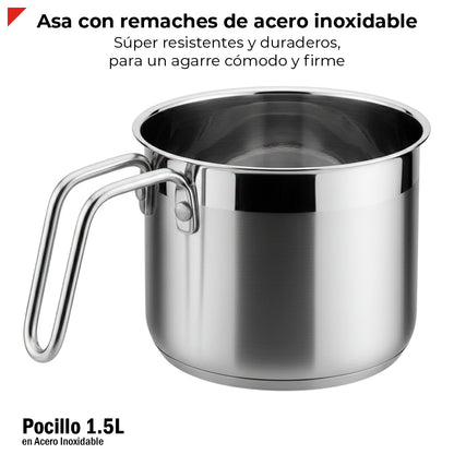 Pocillo 1.5l Acero Inoxidable 304 Base Encapsulada Bogner