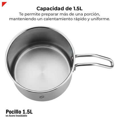 Pocillo 1.5l Acero Inoxidable 304 Base Encapsulada Bogner