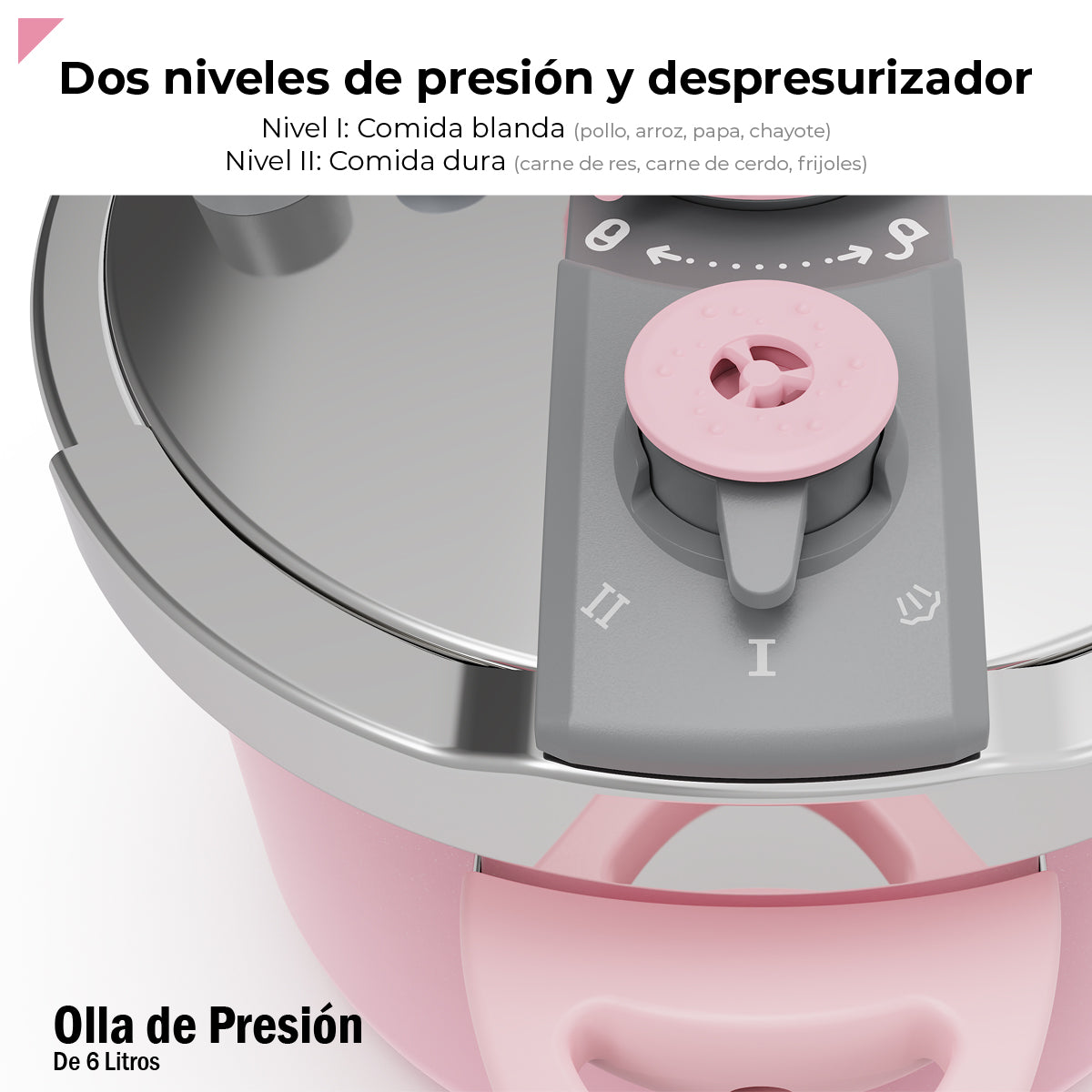 Bogner Olla De Presión 6l Acero Inox Rosa BPC06P