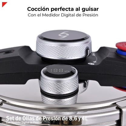 Bogner Juego De Ollas Express Bogner 8, 6 Y 4 Litros De Acero Inox