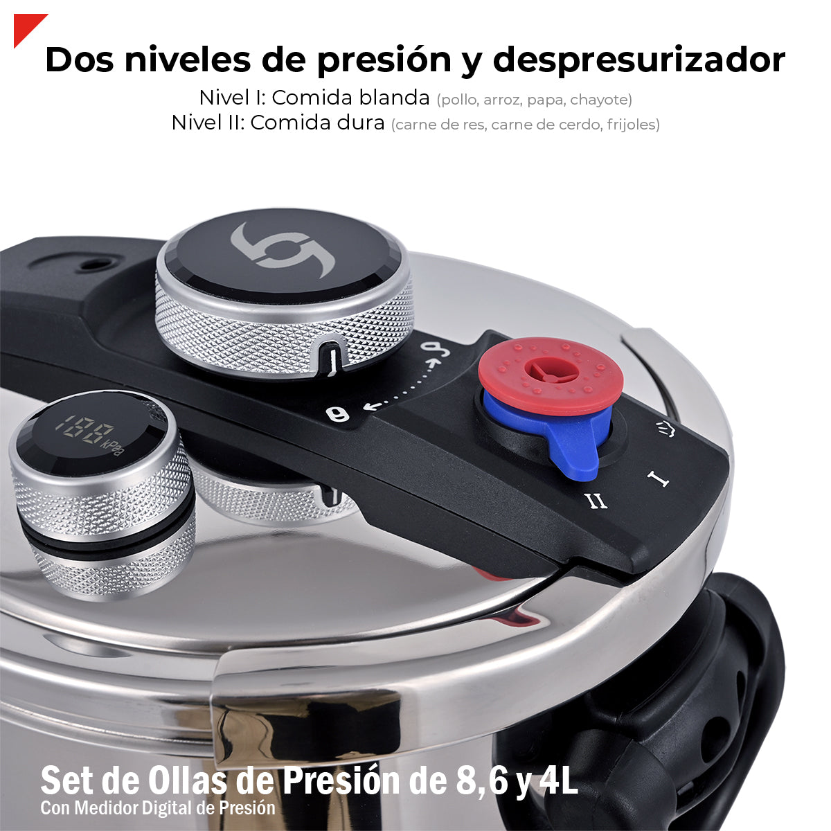 Bogner Juego De Ollas Express Bogner 8, 6 Y 4 Litros De Acero Inox