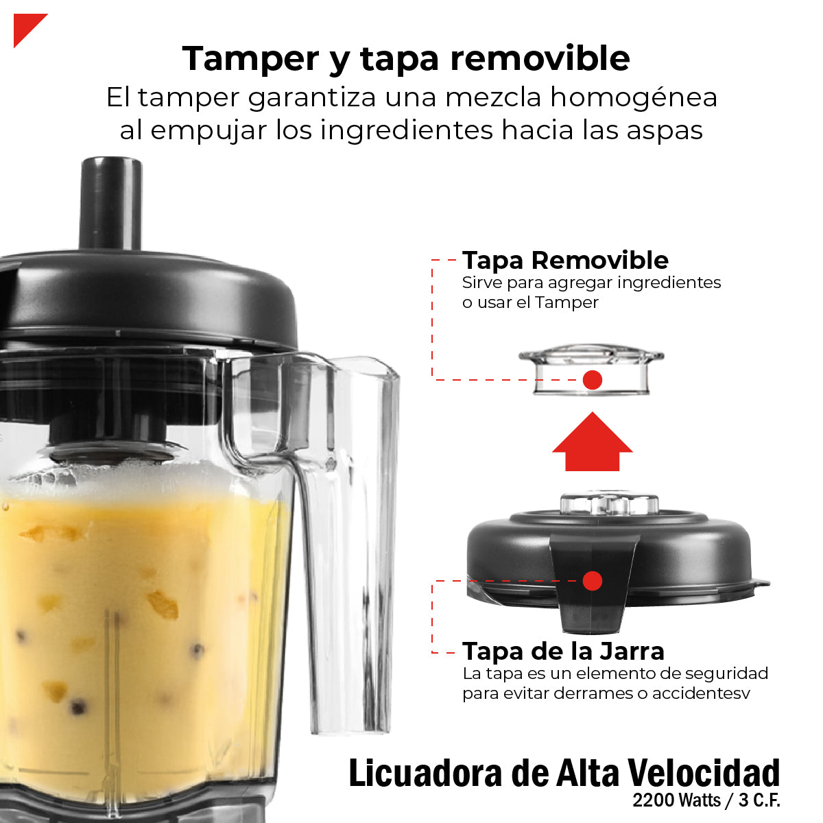 Licuadora de Alta Potencia Bogner BSB03R 2200W | Vaso de Tritán