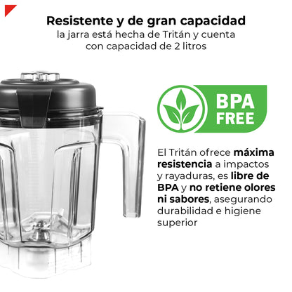 Licuadora de Alta Potencia Bogner BSB03R 2200W | Vaso de Tritán