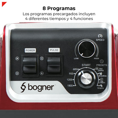 Licuadora de Alta Potencia Bogner BSB03R 2200W | Vaso de Tritán
