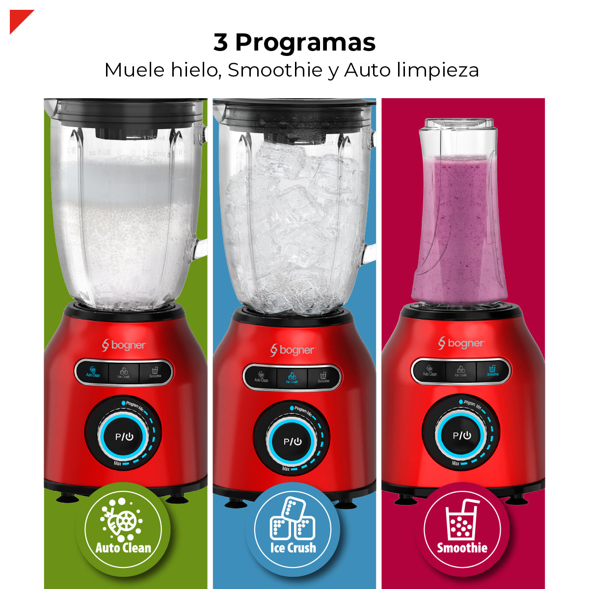 Bogner Combo Licuadora 2 En 1 Con Vaso Para Licuados 1200W + Vaso Extra