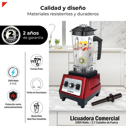 Bogner Licuadora Comercial 2000w 2l Tritán BSB08S