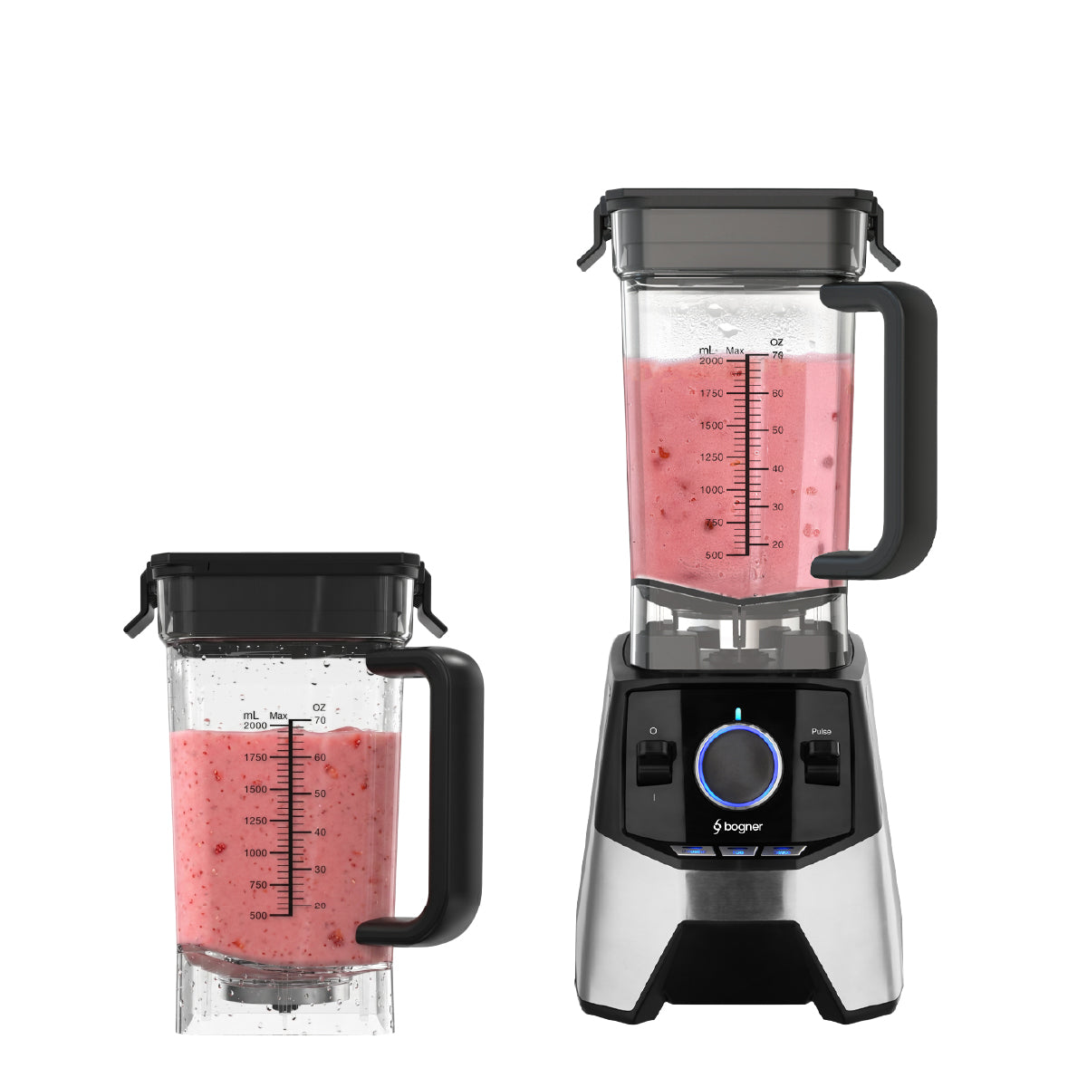 Bogner Combo Licuadora Profesional BSB09S – 3000W, 2L, Cuchillas Titanio + Vaso Extra