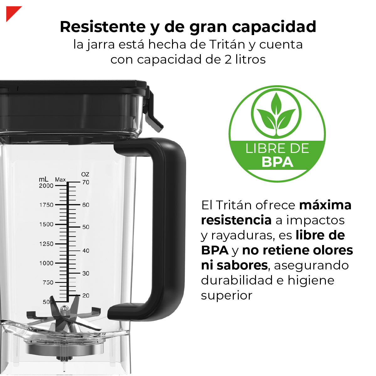 Bogner Combo Licuadora Profesional BSB09S – 3000W, 2L, Cuchillas Titanio + Vaso Extra