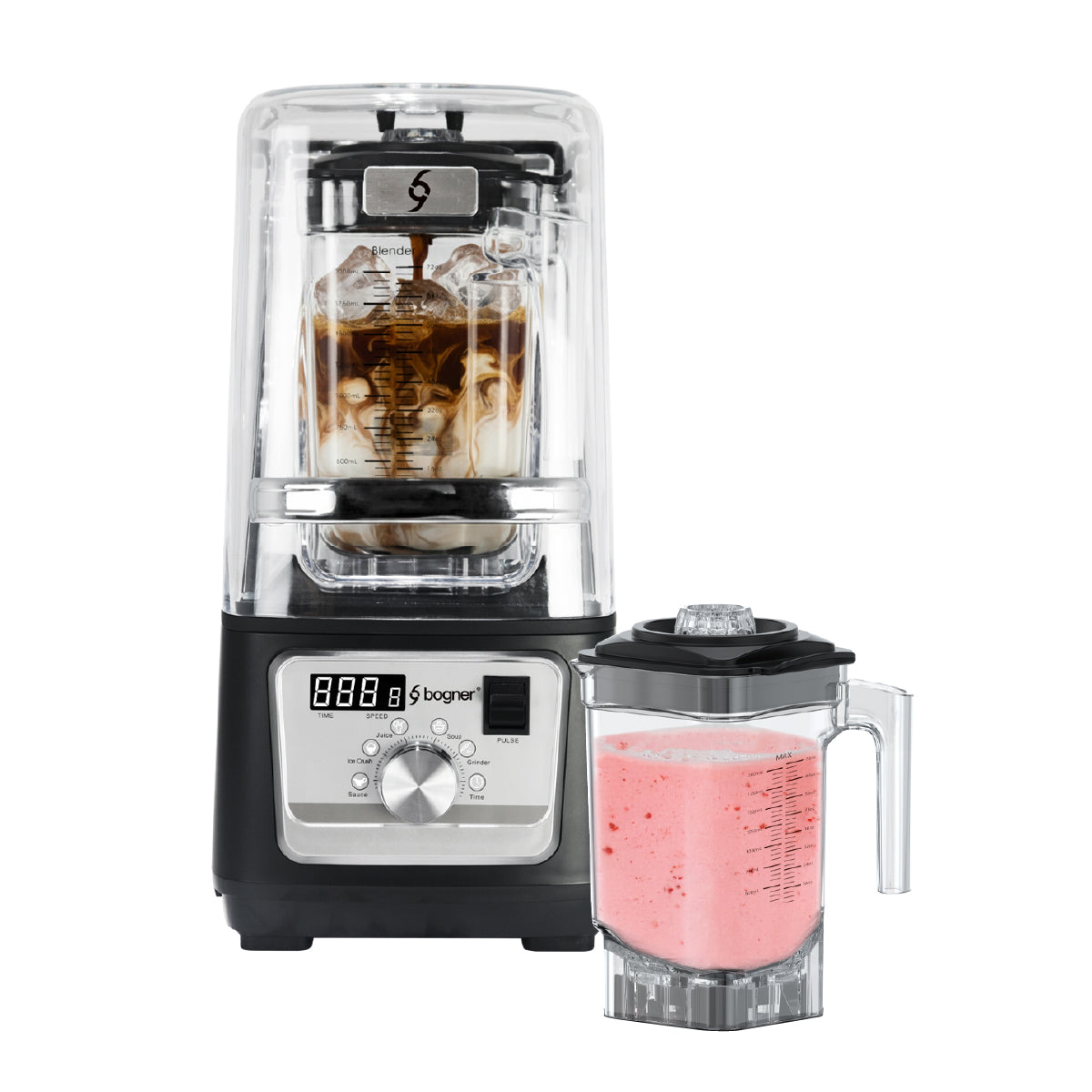 Bogner Combo Licuadora Silenciosa 3000w 4hp Tritán 2l + Vaso Extra
