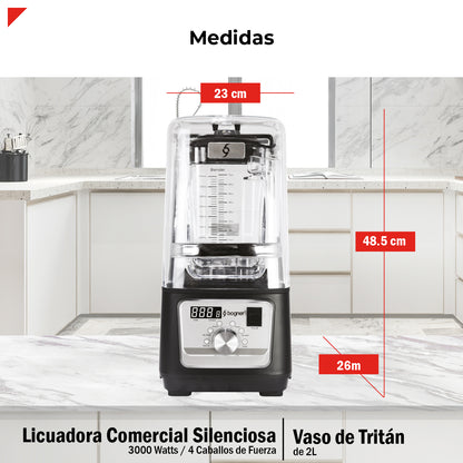 Bogner Combo Licuadora Silenciosa 3000w 4hp Tritán 2l + Vaso Extra