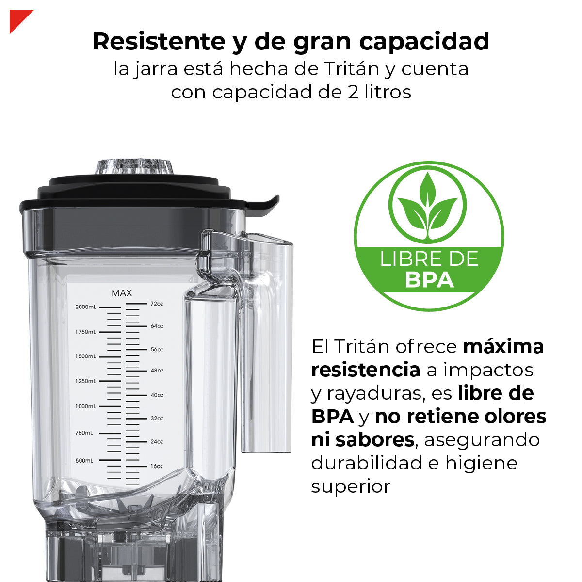 Bogner Combo Licuadora Silenciosa 3000w 4hp Tritán 2l + Vaso Extra