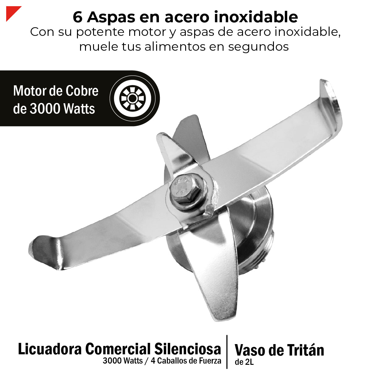 Bogner Combo Licuadora Silenciosa 3000w 4hp Tritán 2l + Vaso Extra