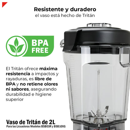 Vaso Tritán 2l C/aspas Y Tapa Para Licuadora Bbs10xg y Bsb03r