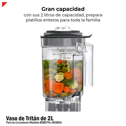 Vaso Tritán 2l C/aspas Y Tapa Para Licuadora Bssb01 Y Bsb07n