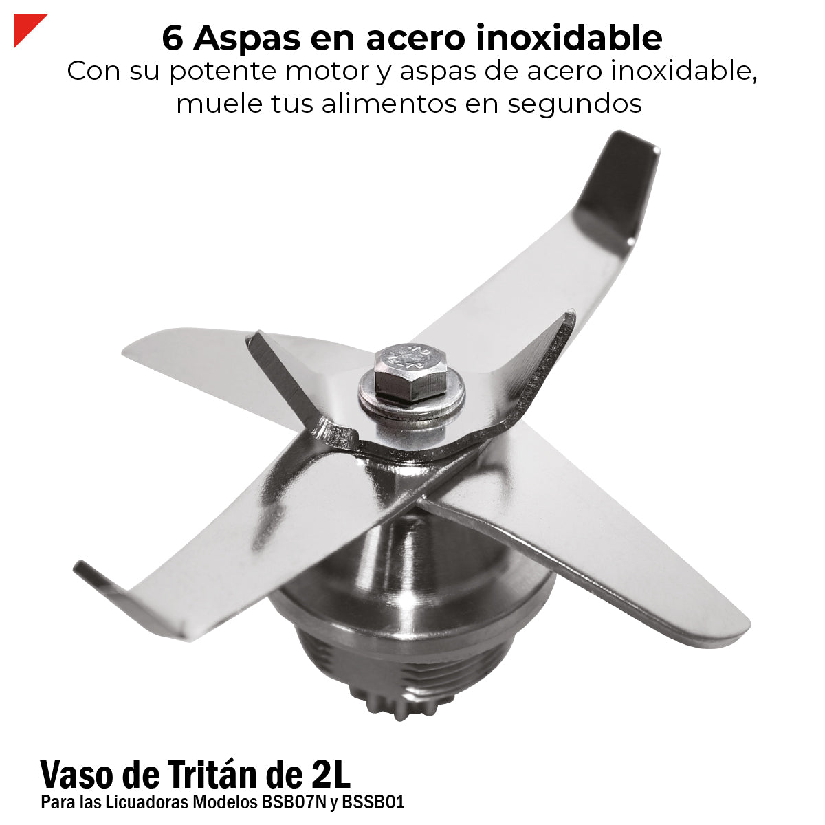Vaso Tritán 2l C/aspas Y Tapa Para Licuadora Bssb01 Y Bsb07n
