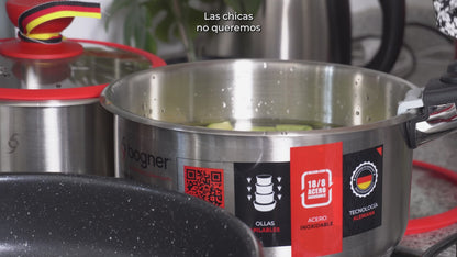 Batería Apilable de Acero Inoxidable 12 Piezas