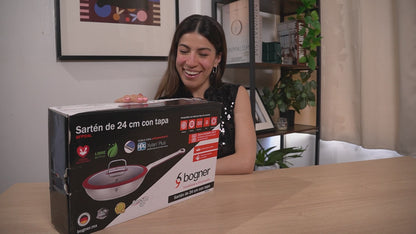 Sartén de 24 cm de Acero Inoxidable con Tapa Bogner BFP24L