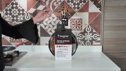 Set 2 Sartenes 24 Y 28cm Acero Inox 304 3 Ply Induccion Bogner
