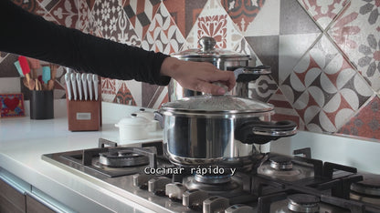 Bogner Juego De Ollas Express Bogner 8, 6 Y 4 Litros De Acero Inox