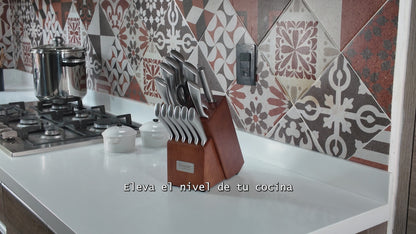 Bogner Juego De Cuchillos 15 Pz Con Bloque De Madera BKS15SS