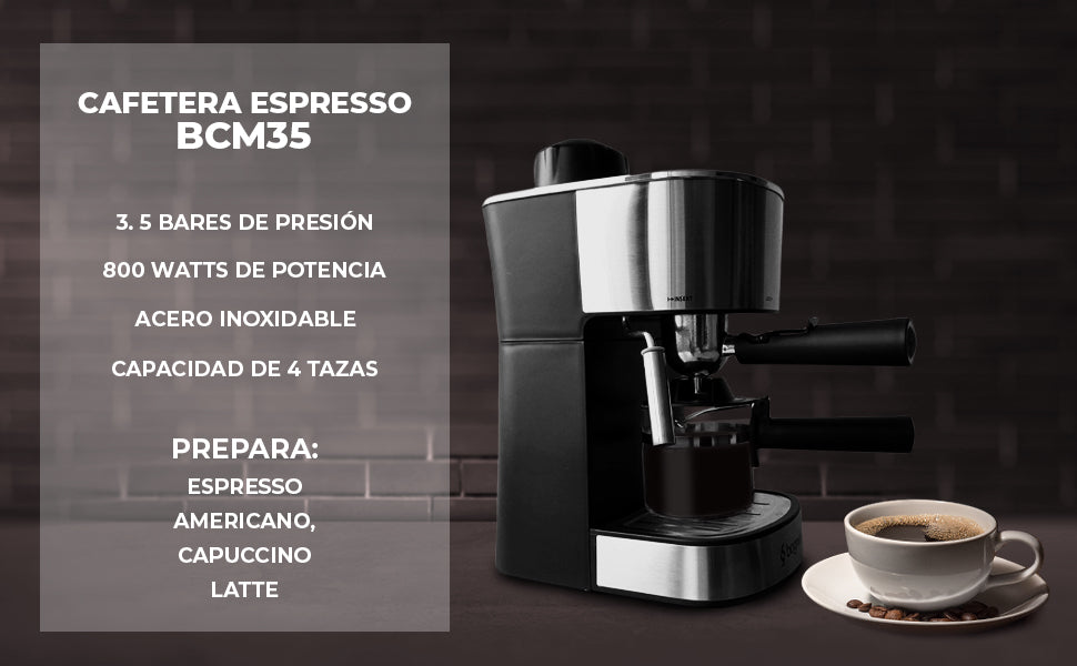 Cafetera Espresso Bogner Capuccino 4 Tazas – bognermex