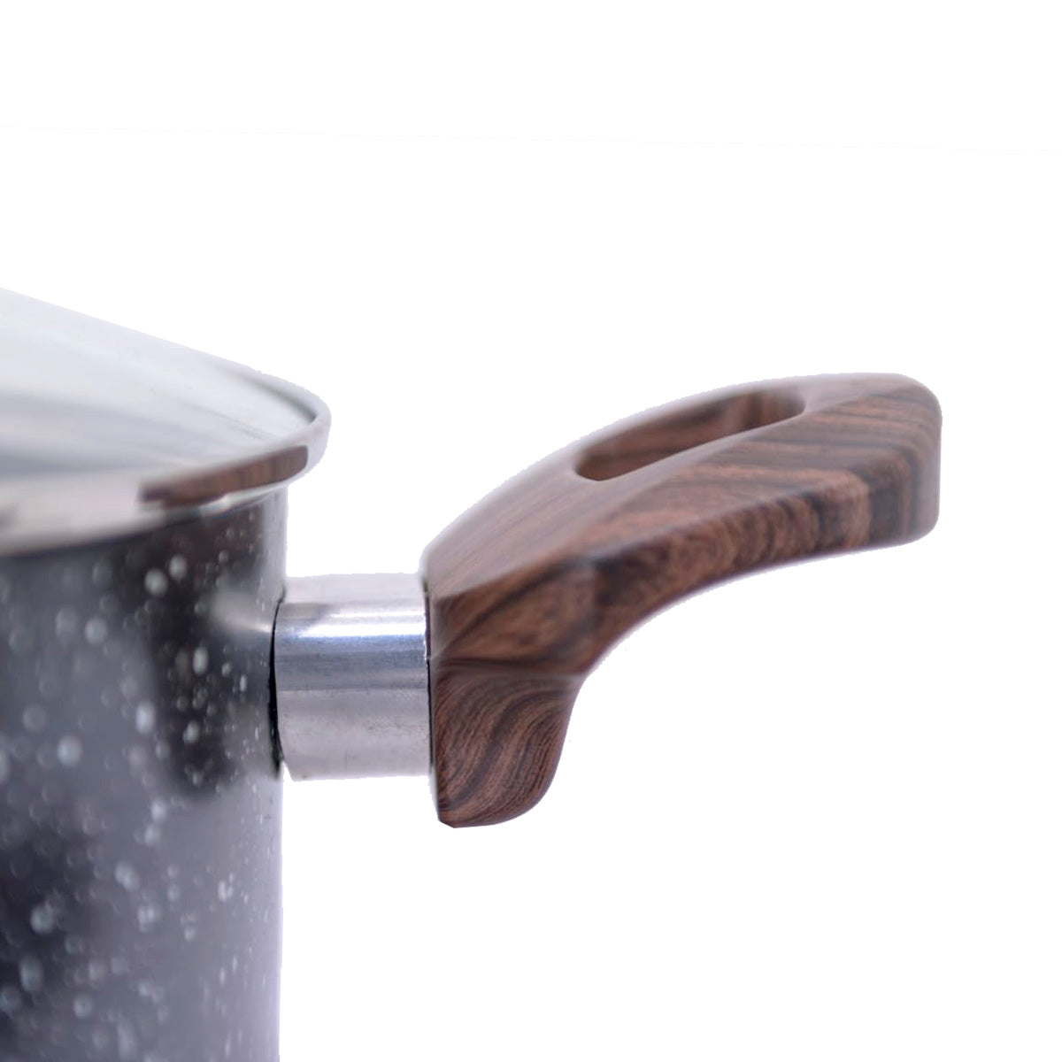 Batería de cocina Marble granito y madera, antiadherente 8pzs.